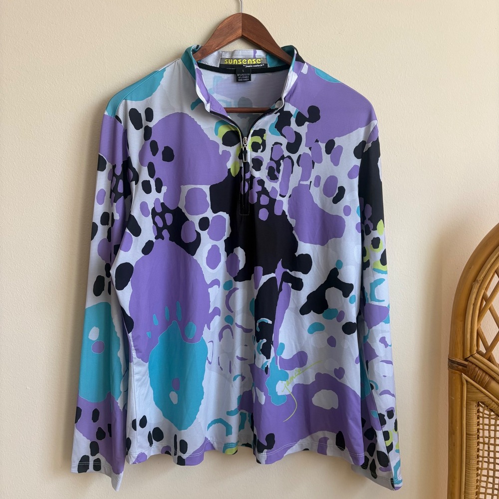 NeSunsense by Jame Sadock Womens Sun Protection Wearable Art Quarter Zip Shirt